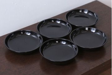 アンティーク雑貨　和製アンティーク　漆塗りの菓子皿5枚セット(2)