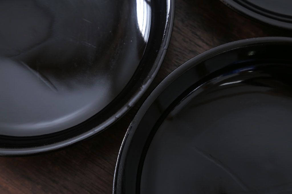 アンティーク雑貨　和製アンティーク　漆塗りの菓子皿5枚セット(2)