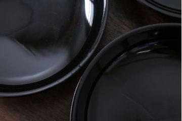 アンティーク雑貨　和製アンティーク　漆塗りの菓子皿5枚セット(2)