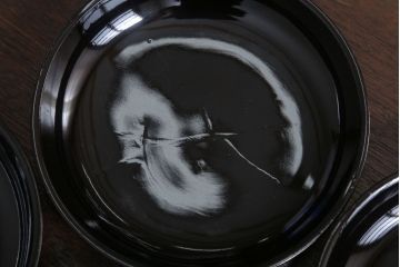 アンティーク雑貨　和製アンティーク　漆塗りの菓子皿5枚セット(2)