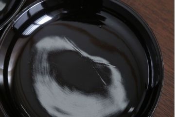 アンティーク雑貨　和製アンティーク　漆塗りの菓子皿5枚セット(2)