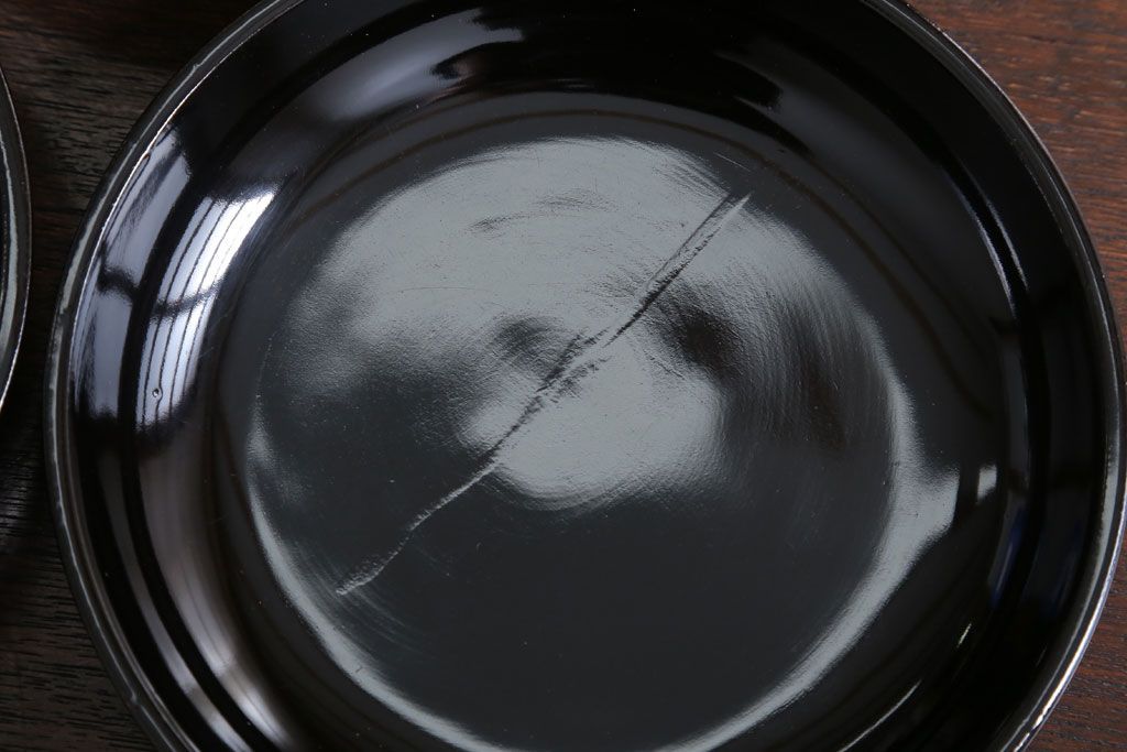 アンティーク雑貨　和製アンティーク　漆塗りの菓子皿5枚セット(2)