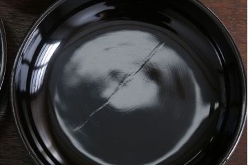 アンティーク雑貨　和製アンティーク　漆塗りの菓子皿5枚セット(2)