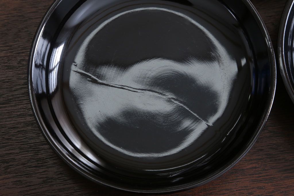 アンティーク雑貨　和製アンティーク　漆塗りの菓子皿5枚セット(2)