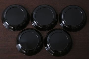アンティーク雑貨　和製アンティーク　漆塗りの菓子皿5枚セット(2)
