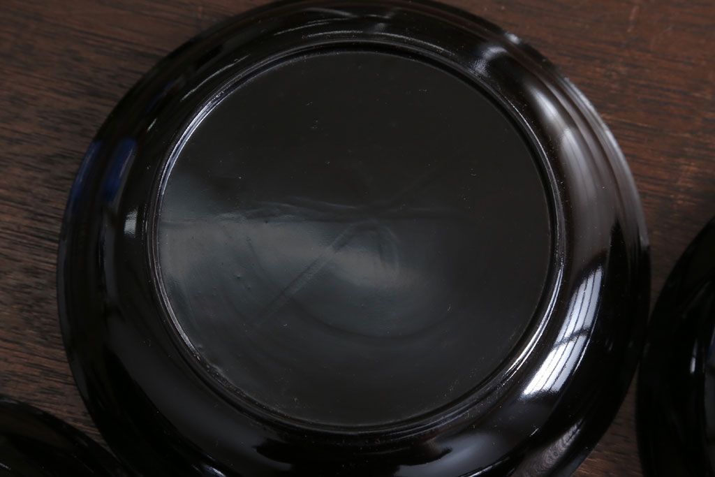 アンティーク雑貨　和製アンティーク　漆塗りの菓子皿5枚セット(2)