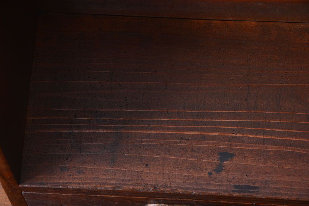 アンティーク家具　和製アンティーク　引き出し付き!小さな古い木の本立て(2)