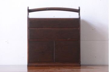 アンティーク雑貨　和製アンティーク　持ち手付き小引き出し(裁縫箱)