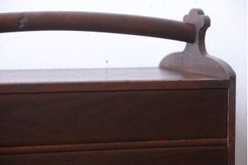 アンティーク雑貨　和製アンティーク　持ち手付き小引き出し(裁縫箱)