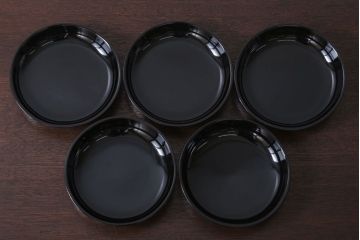 アンティーク雑貨　和製アンティーク　漆塗りの菓子皿5枚セット(3)