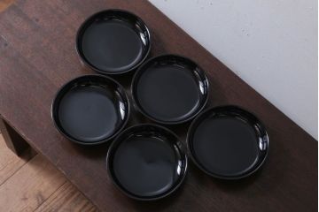 アンティーク雑貨　和製アンティーク　漆塗りの菓子皿5枚セット(3)