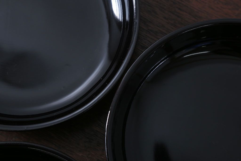 アンティーク雑貨　和製アンティーク　漆塗りの菓子皿5枚セット(3)