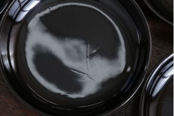 アンティーク雑貨　和製アンティーク　漆塗りの菓子皿5枚セット(3)