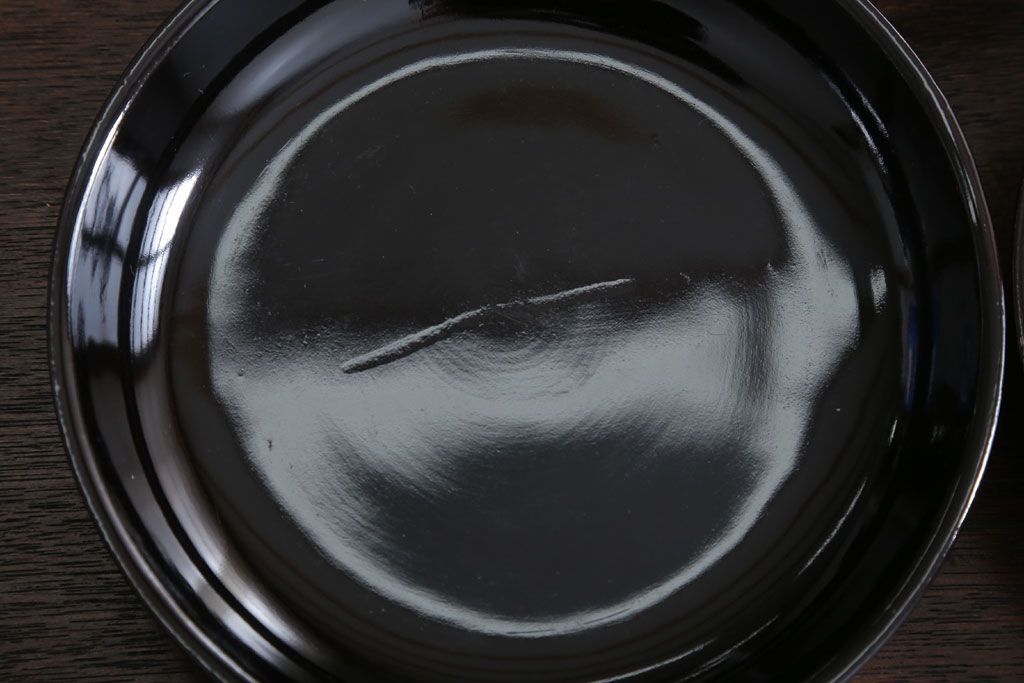 アンティーク雑貨　和製アンティーク　漆塗りの菓子皿5枚セット(3)