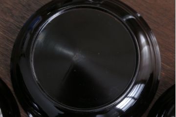 アンティーク雑貨　和製アンティーク　漆塗りの菓子皿5枚セット(3)