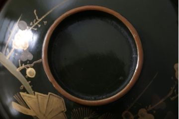 アンティーク雑貨　和製アンティーク　大正〜昭和初期　漆塗りの木製椀5客セット