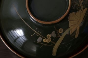 アンティーク雑貨　和製アンティーク　大正〜昭和初期　漆塗りの木製椀5客セット