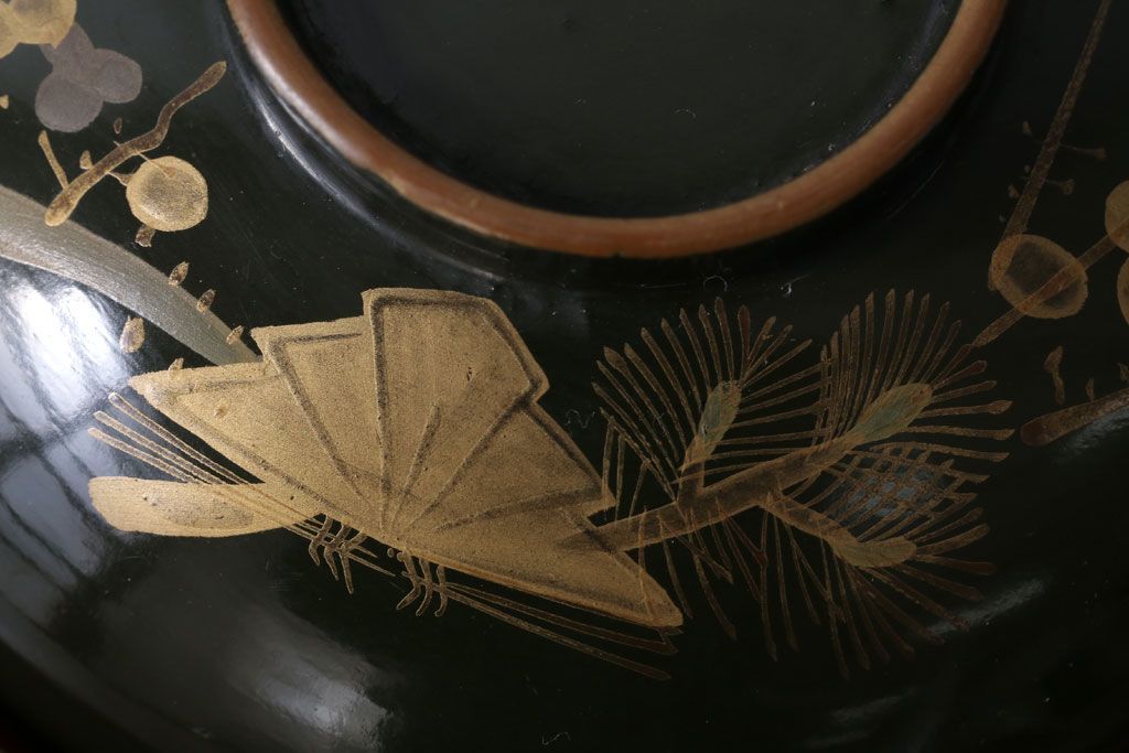 アンティーク雑貨　和製アンティーク　大正〜昭和初期　漆塗りの木製椀5客セット