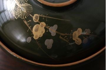 アンティーク雑貨　和製アンティーク　大正〜昭和初期　漆塗りの木製椀5客セット