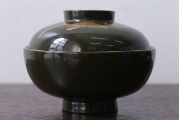 アンティーク雑貨　和製アンティーク　大正〜昭和初期　漆塗りの木製椀5客セット