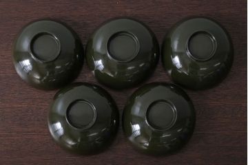 アンティーク雑貨　和製アンティーク　大正〜昭和初期　漆塗りの木製椀5客セット