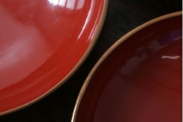 アンティーク雑貨　和製アンティーク　大正〜昭和初期　漆塗りの木製椀5客セット