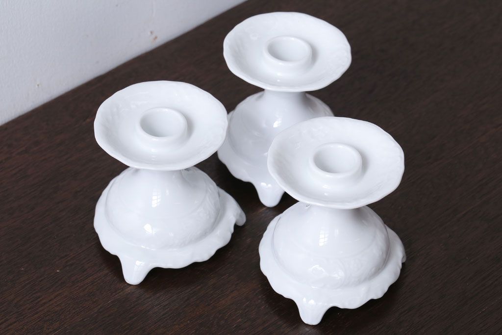 アンティーク雑貨　アンティーク　ドイツ　Schmann BAVARIA(シューマン ババリア)　キャンドルスタンド3つセット