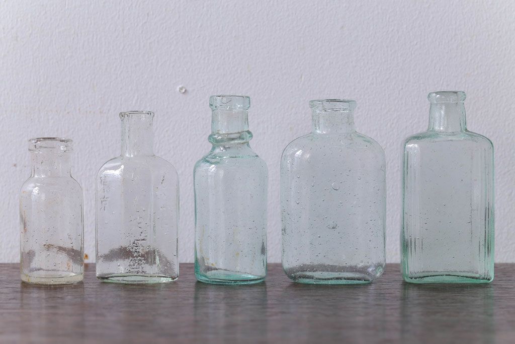 アンティーク雑貨　アンティーク　古いガラス小瓶5本セット