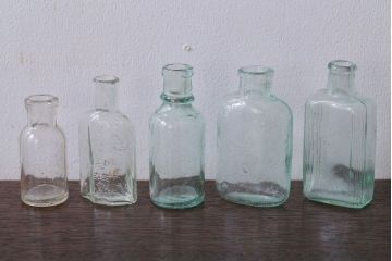 アンティーク雑貨　アンティーク　古いガラス小瓶5本セット
