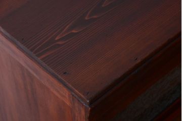 アンティーク家具　和製アンティーク　引き出し2杯付き!結霜ガラス引き戸の収納棚