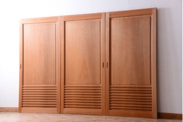 中古　高級品!秋田杉の木味板戸3枚セット