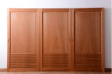 中古　高級品!秋田杉の木味板戸3枚セット