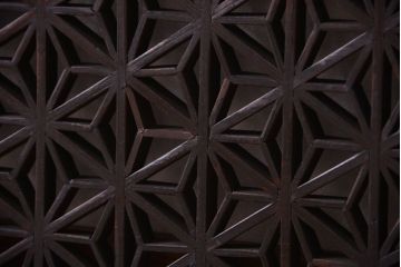 古民具・骨董　大正期　アンティークの組子欄間(明り取り)