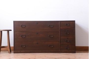 アンティーク家具　和製アンティーク　前面桐材!時代箪笥ローボード(テレビボード)