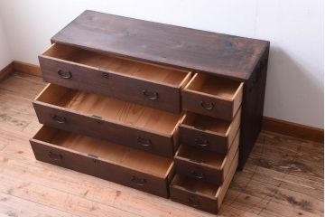 アンティーク家具　和製アンティーク　前面桐材!時代箪笥ローボード(テレビボード)