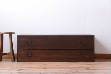 アンティーク家具　和製アンティーク　前面桐材!時代箪笥ローボード(テレビボード・ローチェスト)
