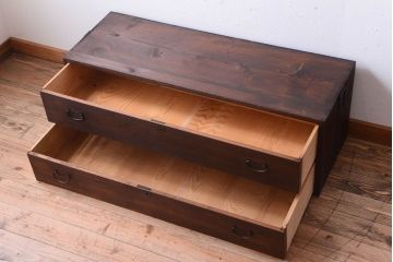 アンティーク家具　和製アンティーク　前面桐材!時代箪笥ローボード(テレビボード・ローチェスト)