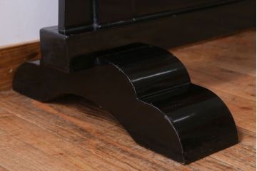 アンティーク　村上堆朱　芳月銘　松に鷹(鷲)の図　衝立(パーテーション)