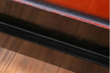 アンティーク　村上堆朱　芳月銘　松に鷹(鷲)の図　衝立(パーテーション)