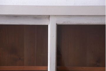 アンティーク家具　アンティーク　大きなペイント重ね収納棚(キャビネット・食器棚)(2)