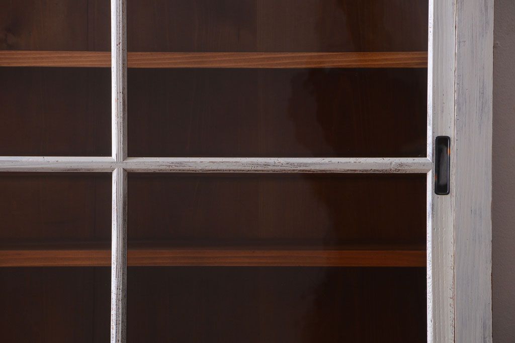 アンティーク家具　アンティーク　大きなペイント重ね収納棚(キャビネット・食器棚)(2)