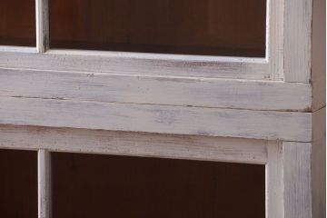 アンティーク家具　アンティーク　大きなペイント重ね収納棚(キャビネット・食器棚)(2)