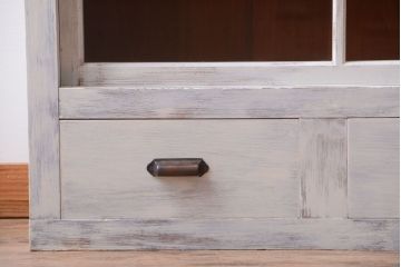 アンティーク家具　アンティーク　大きなペイント重ね収納棚(キャビネット・食器棚)(2)