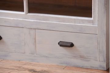 アンティーク家具　アンティーク　大きなペイント重ね収納棚(キャビネット・食器棚)(2)