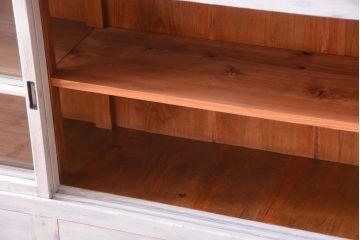 アンティーク家具　アンティーク　大きなペイント重ね収納棚(キャビネット・食器棚)(2)