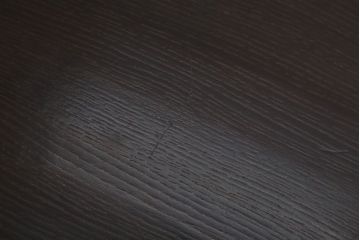 アンティーク家具　和モダンスタイル　天板ブラック塗装!古い木製の丸ちゃぶ台(2)
