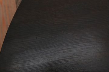 アンティーク家具　和モダンスタイル　天板ブラック塗装!古い木製の丸ちゃぶ台(2)