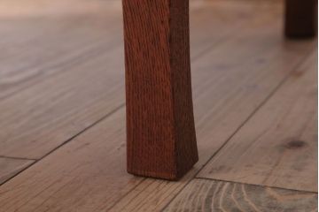 アンティーク家具　和モダンスタイル　天板ブラック塗装!古い木製の丸ちゃぶ台(2)