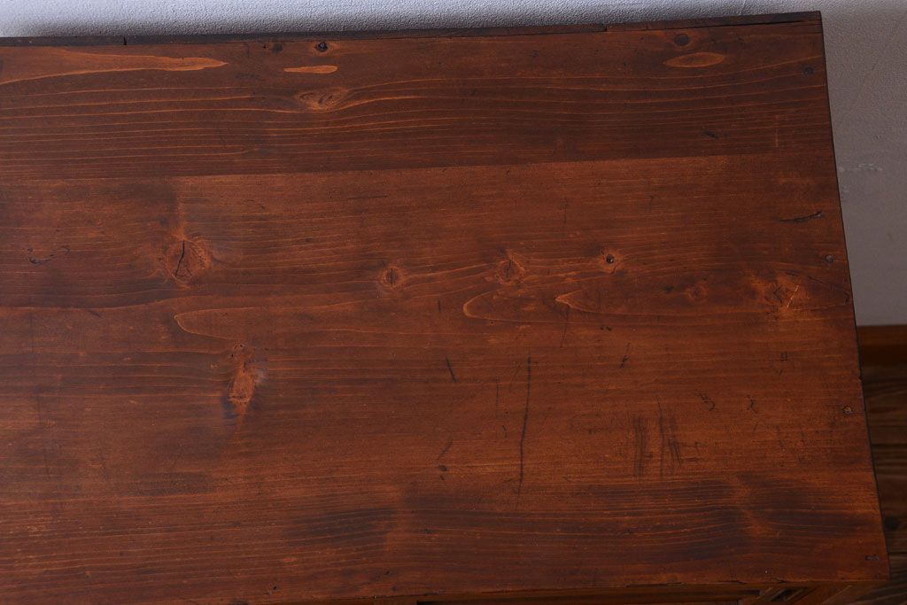 アンティーク家具　和製アンティーク　古い木製の小ぶりな収納棚(下駄箱)(3)