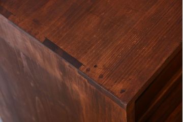 アンティーク家具　和製アンティーク　古い木製の小ぶりな収納棚(下駄箱)(3)